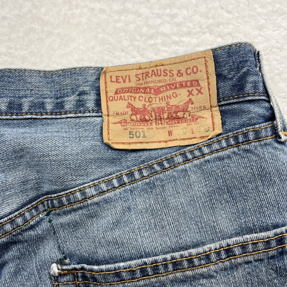 Vintage Levis Jeans Adult 32x21 Blue 501 Button Fly Denim 80s 90s Baggy Chore - Picture 15 of 16